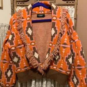 Aztec fringe sweater